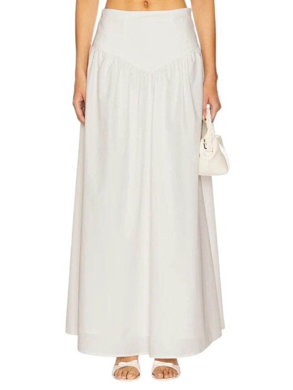 MORE TO COME Amaya Maxi Skirt in White XSmall New Womens Long